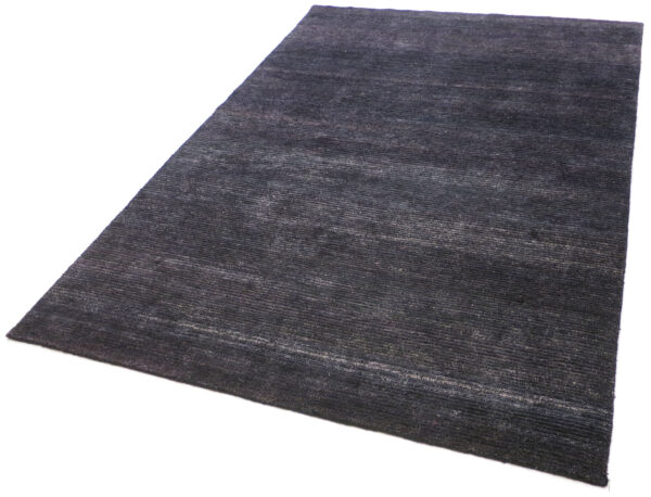 Tapis en fibre de chanvre teintée anthracite Népal